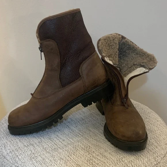 Barbo Cozy Brown Winter Boots with Sherpa Lining - Picture 2 of 14